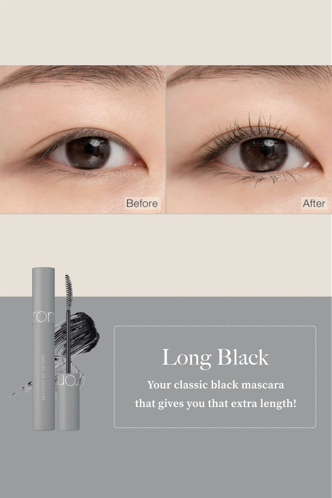 Han All Fix Mascara L01 Long Black ROMAND