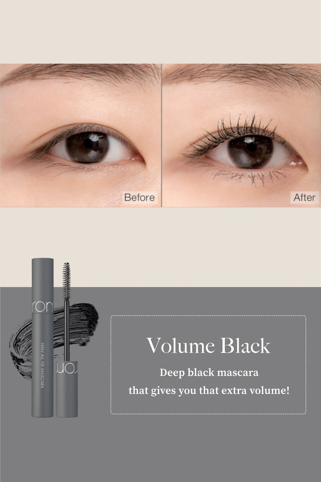 Han All Fix Mascara Volume Black ROMAND